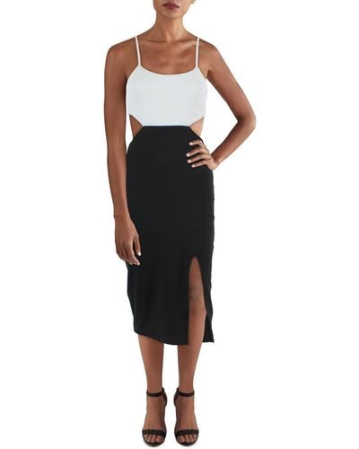 Bebe Colorblock Cut-out Midi Dress - Black