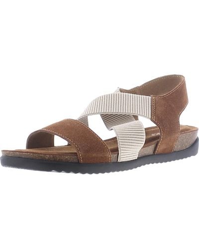 David Tate Clear Suede Slingback Strappy Sandals - Brown