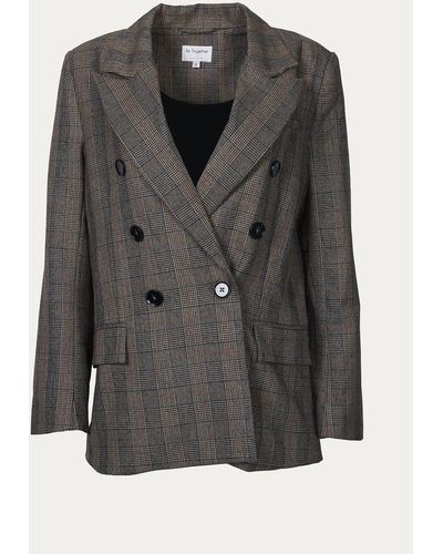 By Together Prince Of Wales Double-breasted Blazer - Black