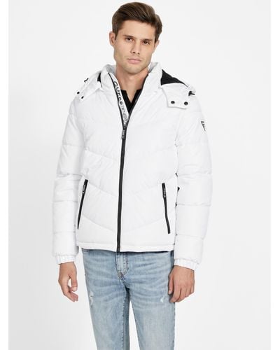 Guess Factory Chano Quilted Puffer Jacket - White