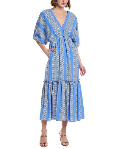 Taylor Printed Midi Dress - Blue