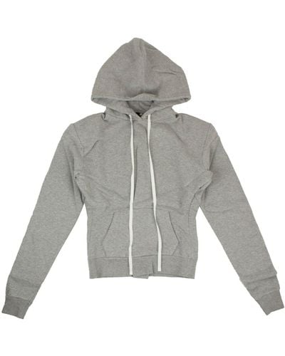 Unravel Project Gray Long Drawstring Hoodie