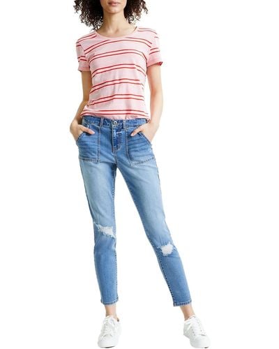 Style & Co. Curvy Fit Distressed Skinny Jeans - Blue