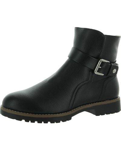 Nautica Faux Leather Ankle Ankle Boots - Black