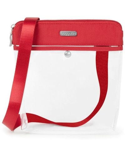 Baggallini Clear Pocket Crossbody - Red
