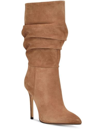 Marc Fisher Romy Leather Pointed Toe Mid-calf Boots - Brown