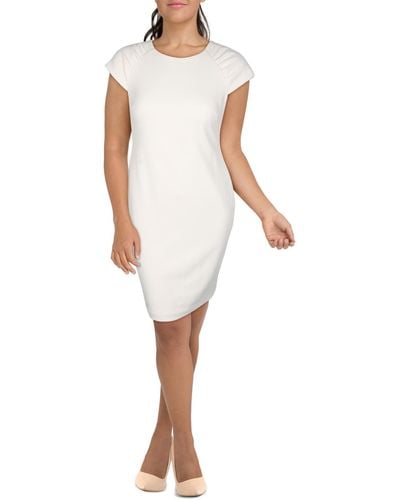 Calvin Klein Cap Sleeve Knee-length Sheath Dress - White