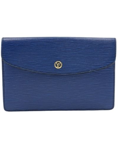 Louis Vuitton Montaigne Leather Clutch Bag (pre-owned) - Blue