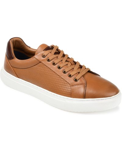 Thomas & Vine Canton Embossed Leather Sneaker - Brown