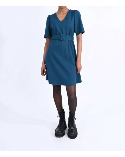 Molly Bracken Belted Dress - Blue