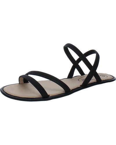 Corso Como Bakima Leather Open Toe Strappy Sandals - Black