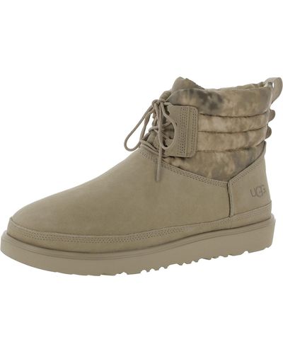 UGG Smokescreen Suede Round Toe Winter & Snow Boots - Natural