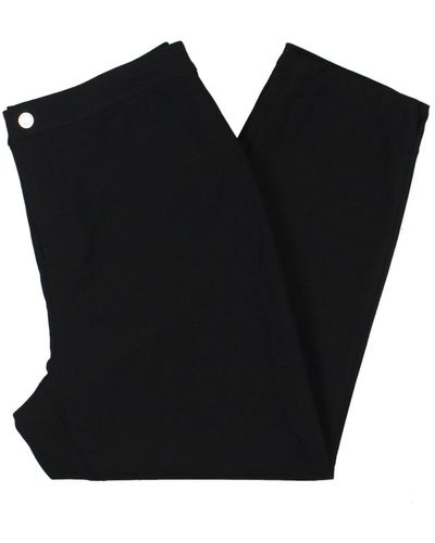 Lyssé Flat Front Cropped High-waist Pants - Black
