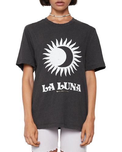 Spiritual Gangster Distressed La Luna Graphic T-shirt - Black