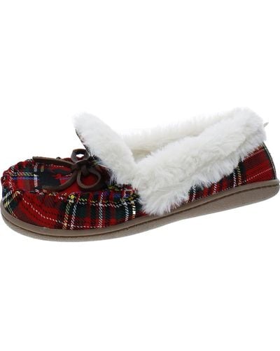 Charter Club Slip On Round Toe Moccasin Slippers - Brown