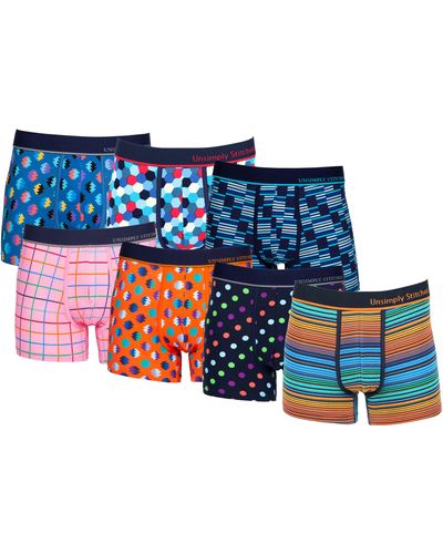 Unsimply Stitched Boxer Trunk 7 Pack - Blue