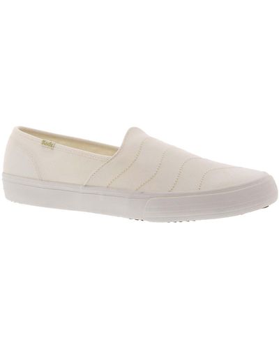 Keds Double Decker Wave Lifestyle Round Toe Slip-on Sneakers - White