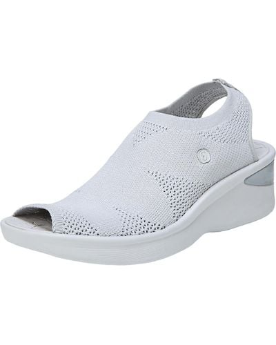 Bzees Secret Sock Slingback Sport Sandals - White