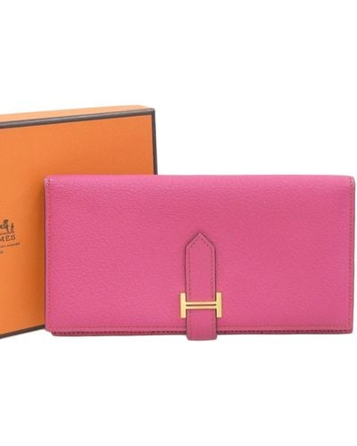 Hermès Béarn Leather Wallet (pre-owned) - Pink