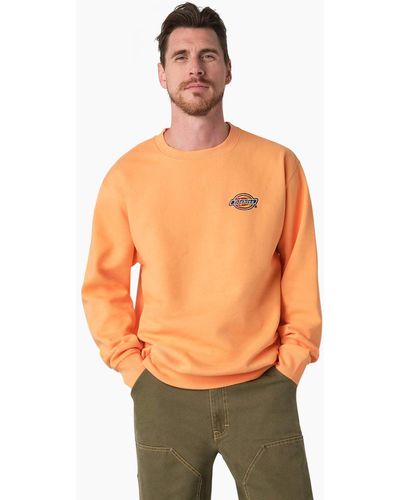 Dickies Fleece Embroidered Chest Logo Sweatshirt - Orange