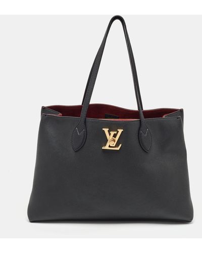 Louis Vuitton Leather Lockme Shopper Bag - Black