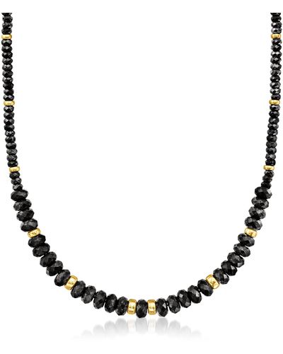 Ross-Simons 4-8mm Agate Graduated Necklace With 14kt Yellow Gold - Brown