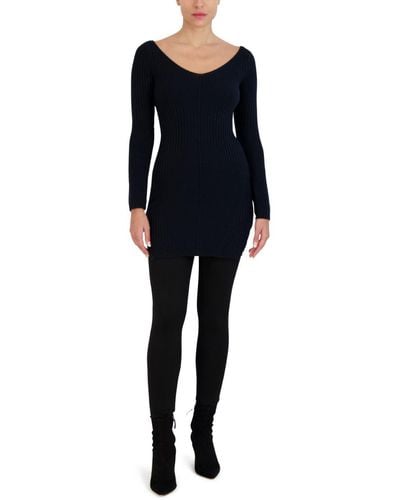 BCBGMAXAZRIA Knit Mini Sweaterdress - Black
