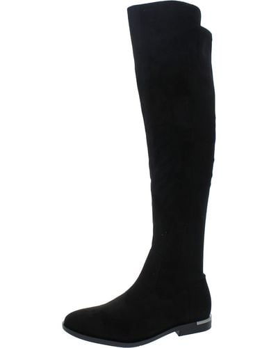 Calvin Klein Rania 2 Faux Suede Dressy Knee-high Boots - Black