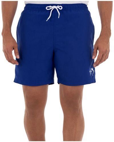 Guy Harvey Billfish Woven Board Shorts Swim Trunks - Blue