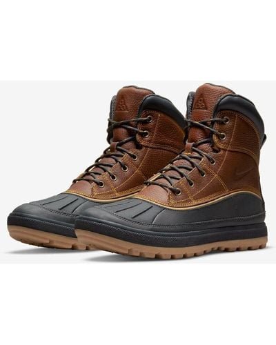 Nike Woodside Ii 525393-770 Men Gold Leaf Anthracite Leather Boots Size 9 Zj231 - Brown