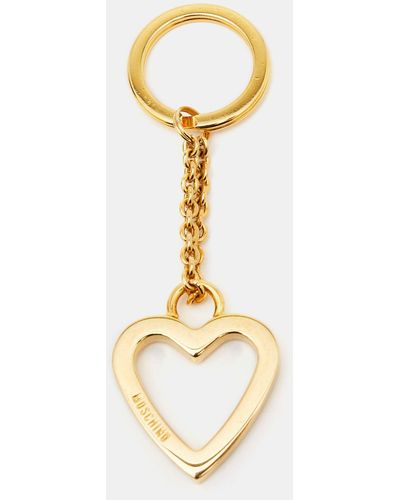 Moschino By Well Heart Gold Tone Keyring - Metallic