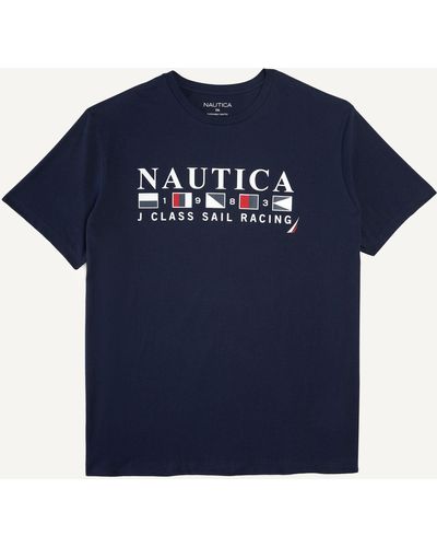 Nautica Big & Tall Sustainably Crafted Sail Racing Graphic T-shirt - Blue