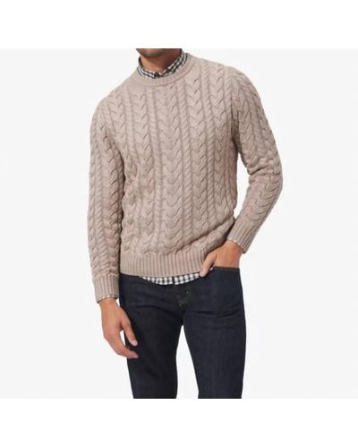 Mizzen+Main Redford Cable Knit Sweater - Gray