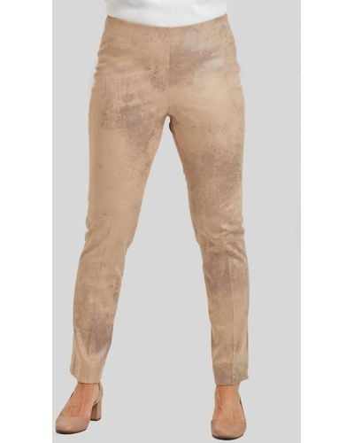 Peace Of Cloth Distressed Faux Leather Annie Pull On Pant - Natural