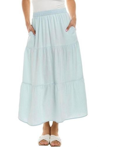 Elan Tiered Maxi Skirt - Blue