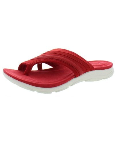 Easy Spirit Lola 2 Flip Flop Cushioned Slide Sandals - Red