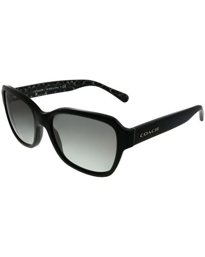COACH L1010 Hc 8232 551011 Rectangle Sunglasses - Black