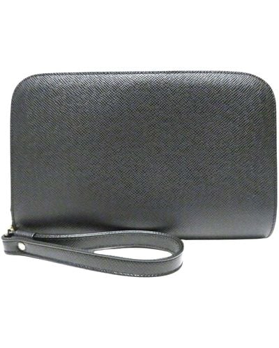 Louis Vuitton Baikal Leather Clutch Bag (pre-owned) - Gray