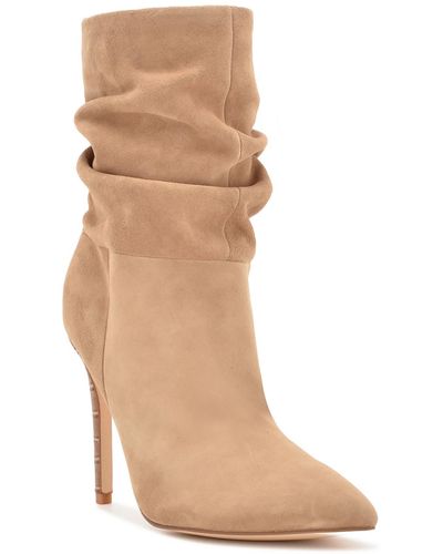 Nine West Jenn Fauzx Faux Suede Ankle Boots - Brown