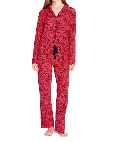 Pj Salvage Leopard Love Pajama Set - Red