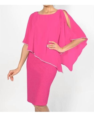 FRANK LYMAN Midlength Dress With Overlay - Pink