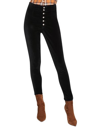 Veronica Beard Debbie Velvet High Rise Skinny Jeans - Black