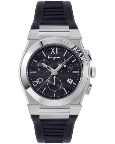 Ferragamo Vega Chrono Silicone Watch - Gray