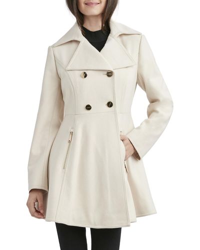 Laundry by Shelli Segal Wool Blend Lightweight Pea Coat - White