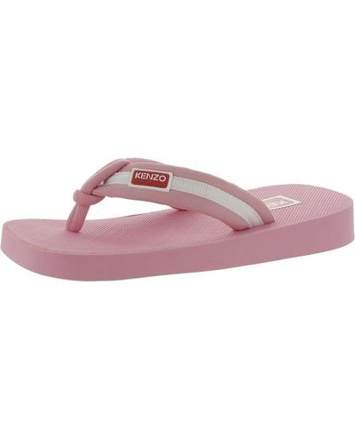 KENZO Striped Platform Thong Sandals - Pink