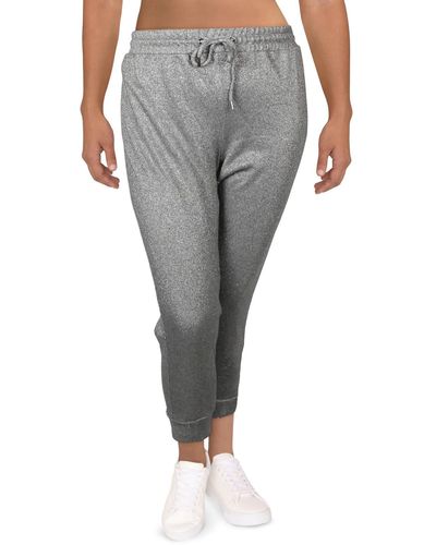 Anne Klein Threaded Metallic jogger Pants - Gray