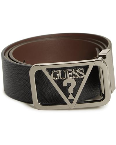 Guess Factory Cutout Logo Plaque Belt - Black