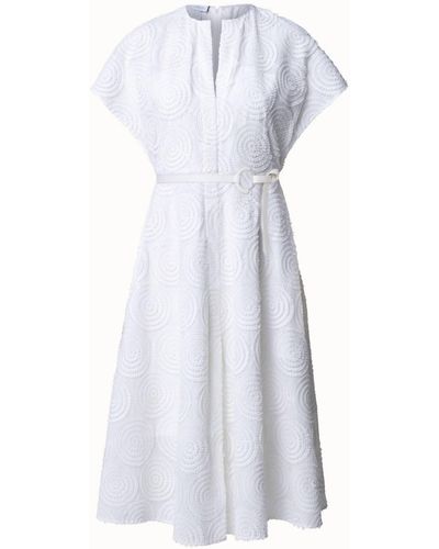 Akris Punto Embroidered Belted Midi-dress - White