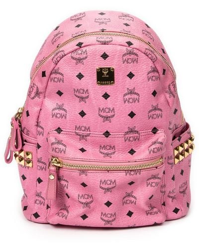 MCM Small Stark Side Studs Backpack - Pink
