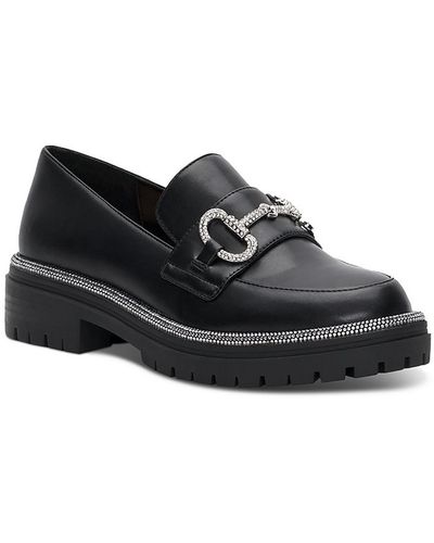 INC Brinnia Dressy Faux Leather Loafers - Black